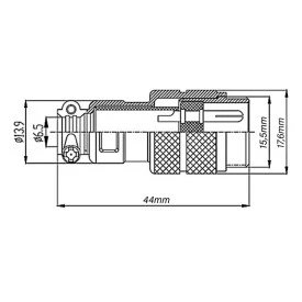 Conector Mike Macho para Cabo JL33055 - 2 a 8 Vias - Jiali