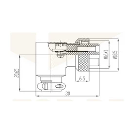 Conector Mike 90º Fêmea JL33056 - 2 a 8 Vias - Jiali