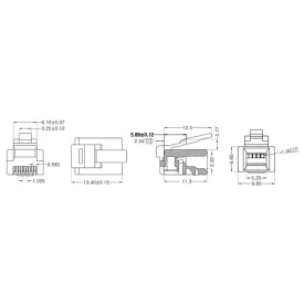 Conector RJ11 6P4C 4 Vias - JL52001C - Jiali