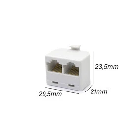 Adaptador RJ45 Macho para 2 RJ45 Fêmea 08 Vias - 8P8C/2X8P8C - JL52010C - Jiali