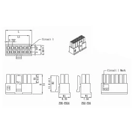 Alojamento Fêmea JS-3025 Micro fit Passo de 3.00mm - 2 a 24 Vias