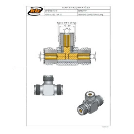 Adaptador UHF Formato em T Tripla Fêmea - KA-5 - Gav 138 - KLC