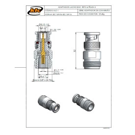 Adaptador BNC Macho X BNC Fêmea - KLC-1 - Gav 19 - KLC