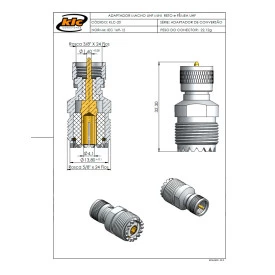 Adaptador de Conversão UHF Fêmea X UHF Macho - KLC-20 - Gav 82 - KLC