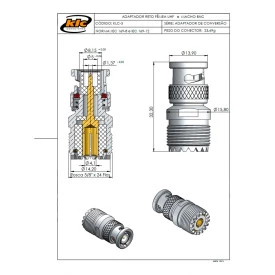 Adaptador BNC Macho X UHF Fêmea - KLC-3 - Gav 13 - KLC
