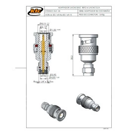 Adaptador de Conversão BNC Macho Reto e SMA Macho - KLC-33 - Gav 139 - KLC