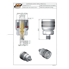 Adaptador de Conversão N Macho X SMA Fêmea - KLC-37 - Gav 60 - KLC