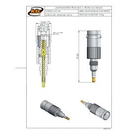 Adaptador BNC Fêmea X SMA Fêmea Vedado - Gav 22 - KLC-84