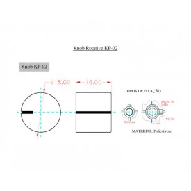 Knob Rotativo com Parafuso - Preto - KP-02P - Scott