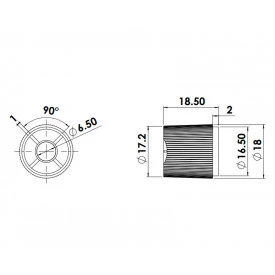 Knob Rotativo Estriado sem Parafuso - Branco - KP-03E - Scott