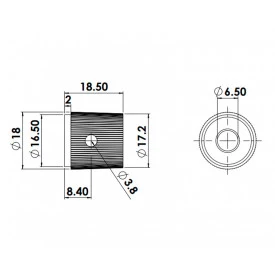 Knob Rotativo com Parafuso - Preto - KP-03P - Scott