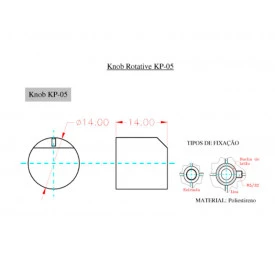 Knob Rotativo com Parafuso - Preto - KP-05-P - Scott