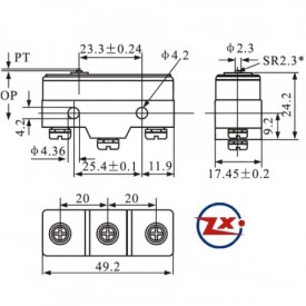 Chave Micro Switch com Pino - KW-15G-B