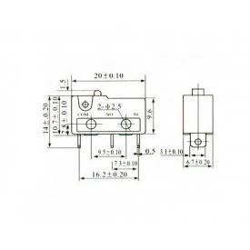 Chave Micro Switch 5A/125Vac / 3A/250Vac - KW11-3Z-1