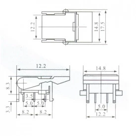 Chave para Gancho de Telefone 6 Terminais - KW9-XW - Hook Switch 