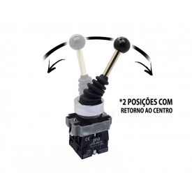 Chave Manipuladora 10(6)A 400V - 2 Posições com Retorno ao Centro - LAY5-PA22 - JNG