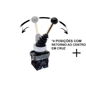 Chave Manipuladora 10(6)A 400V - 4 Posições com Retorno ao Centro - LAY5-PA24 - JNG