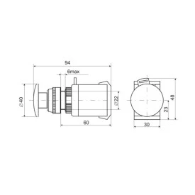 Botão de Emergência Tipo Cogumelo Pulsador 40mm Verde - LAY80-PC35 - JNG