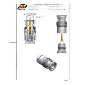 Conector BNC 50 Ohms Macho Reto Carga 75 Ohms (Terminador) - LM-1C-1 - Gav 69 - KLC