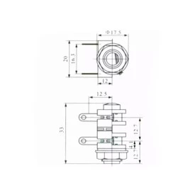 Jack J10 Mono 6,35mm com 4 Terminais - LS-2028
