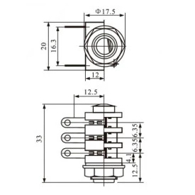 Jack J10 Estéreo com 6 Terminais Solda Fio - LS-2029