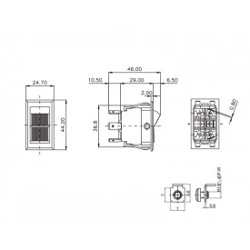 Chave Gangorra / Tecla Plástica Bipolar 15A/120V 14.201 Liga/Liga MFT1FP1Q - Margirius