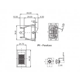 Chave Gangorra / Tecla Plástica Bipolar 15A/120V 14.207 Liga/Desliga/(Liga) Momentânea MFT1FP1Q - Margirius