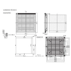 Grelha Plástica com Filtro para Ventilador 200 x 200mm - MOD-804-1-120-A