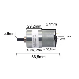 Micro Motor DC com Caixa de Redução 12V 3 RPM AK510/15PF12R3SE - Cód. Motor 13-1