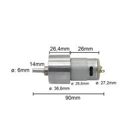 Motor com Redução 24V 35 RPM - Cód. Motor 15