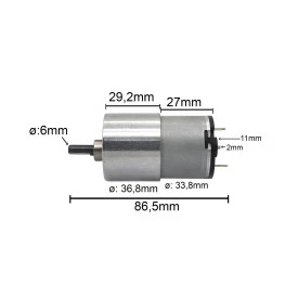Motor com Redução 12V 13 RPM Cód. Motor 16