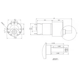 Micro Motor DC com Caixa de Redução 24V 35 RPM AK380 5.5MF24R35CE - Cód. Motor 18