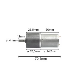 Motor com Redução 12V 46 RPM - Cód. Motor 43