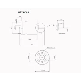 Micro Motor DC 12V 170mA 7000 RPM - AK360/78.8PL12S7000S - Cód. Motor 90