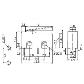 Chave Micro Switch com Haste de 17mm SPDT Liga-(Liga) 5A/250Vac - MSW-12 - Jietong