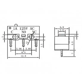 Chave Micro Switch MSW-21 1A/125/250Vac - Jietong