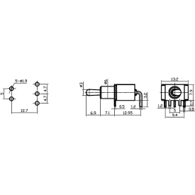 Chave Alavanca com 3 Terminais PCI 90º 3A/250V com Trava Liga/Liga - MTS-102-C3