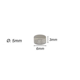 Imã de Neodímio N35 Cilindro 6x3mm