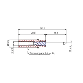 Pino Banana 2mm - Cores Preta e Vermelha - PB101 - B.B.C