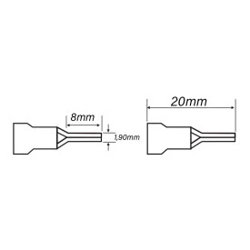 Terminal Tipo Pino Curto Isolado 22-16 AWG 0.25 á 1mm² Vermelho - PB2251 - Eletro Service