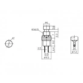 Chave Push-Button ON-(OFF) Sem Trava Normalmente Fechada 3A/125Vac e 1A/250Vac - Vermelho - PBS-10C-2 - Jietong