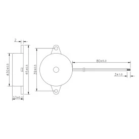 Buzzer Contínuo 30mm 3-28Vdc - 20A038 PK-27N36W-180