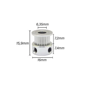 Polia GT2 6,35mm 20 Dentes - GC-238