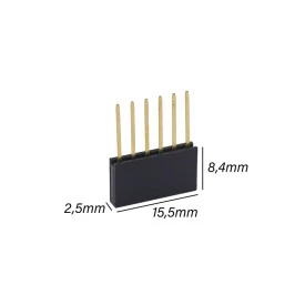 Barra de Pinos 6 Vias Compatível com Arduino PRT-09279 - Pacote com 2 unidades - GC-248