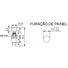 Chave Push-Button na cor Preta (Normalmente Aberto) - PS832 - B.B.C