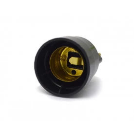 Soquete de Nylon Bipolar Preto com Pino Maciço E27 250V/150W - Ref.1701