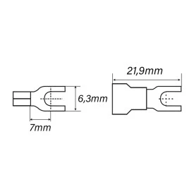 Terminal Forquilha Isolado 16-14 AWG M4-5/32'' 1.1 á 2.5mm² Azul - RF2756 - Eletro Service