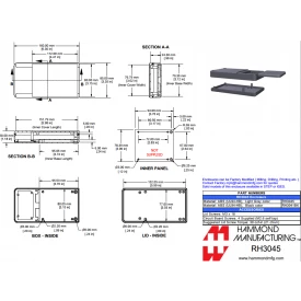Caixa Plástica em ABS RH3055 com compartimento para bateria Original Hammond