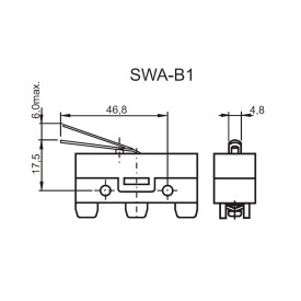 Chave Micro Switch com Haste de 35mm 15A/250V SWA-B1 - Switron