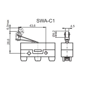 Chave Micro Switch com Haste de 42mm com Rolete 15A/250Vac - SWA-C1 - Switron